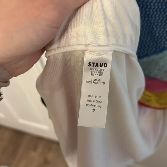 Staud Alpes One Shoulder Cutout Rainbow Crochet Knit Dress - Picture 6 of 10